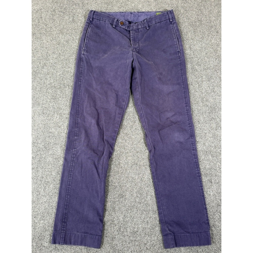 Sid Mashburn Chino Pants Mens 33x31‎ Purple Garment Dyed Cotton Casual Trousers